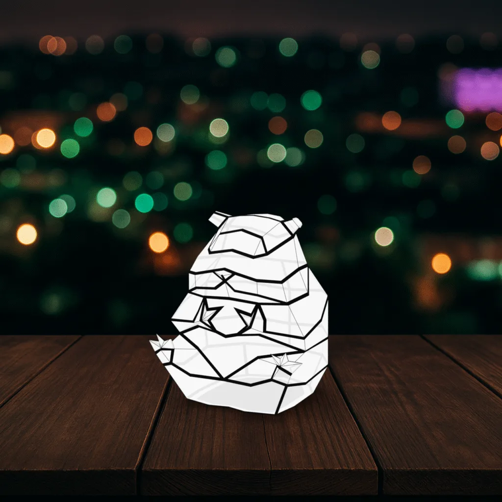 Luminária noturna de hamster em papercraft 3D