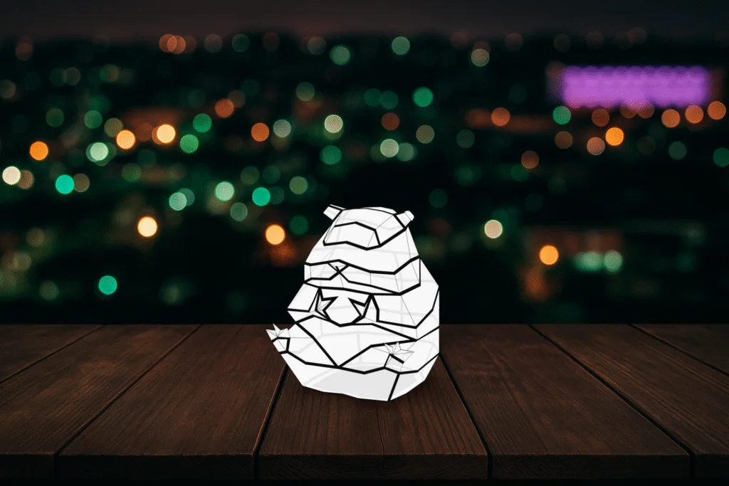 Hamsterlamp in 3D-papercraft, weergave 3