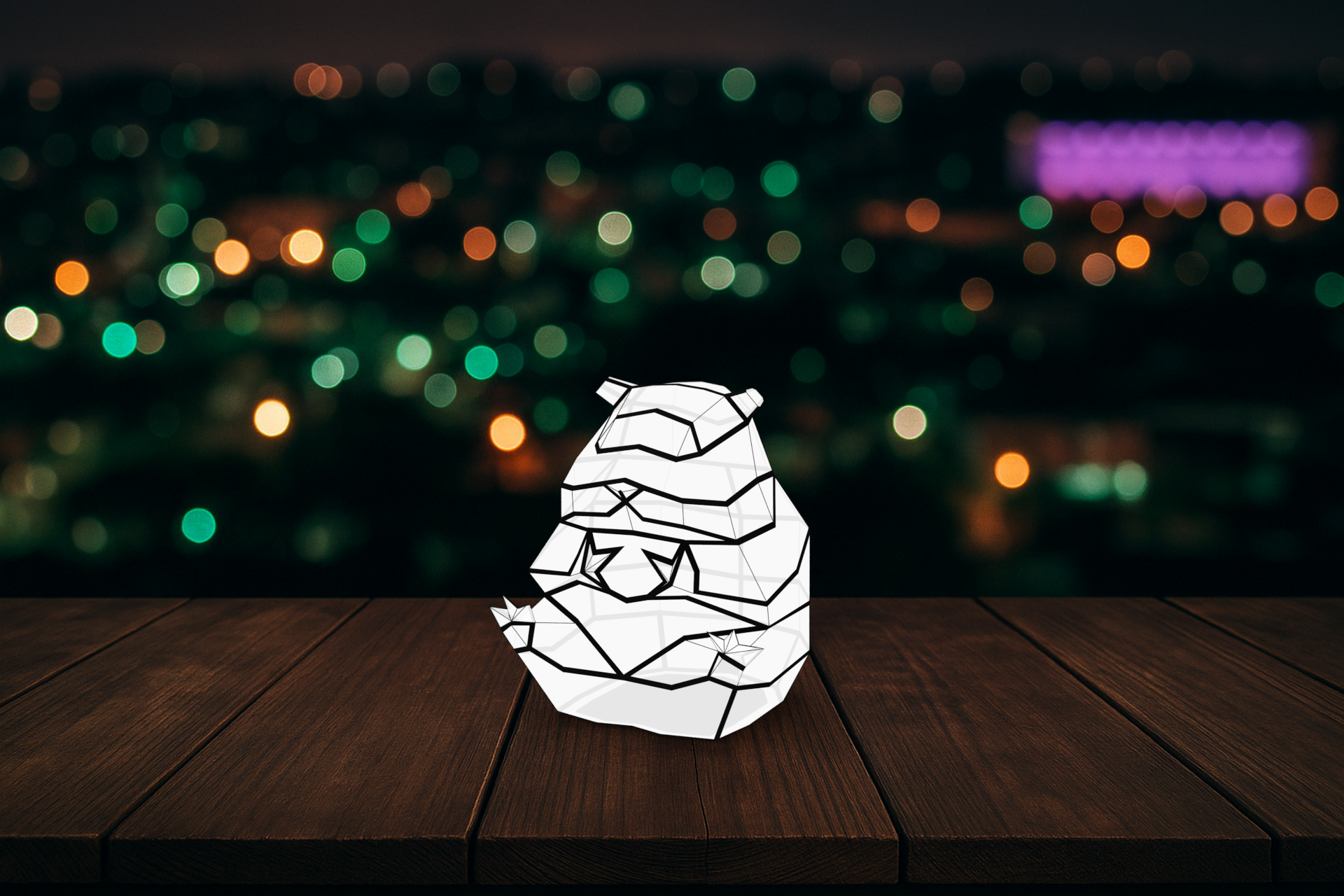 Veilleuse hamster en papercraft 3D Veilleuse hamster en papercraft 3D