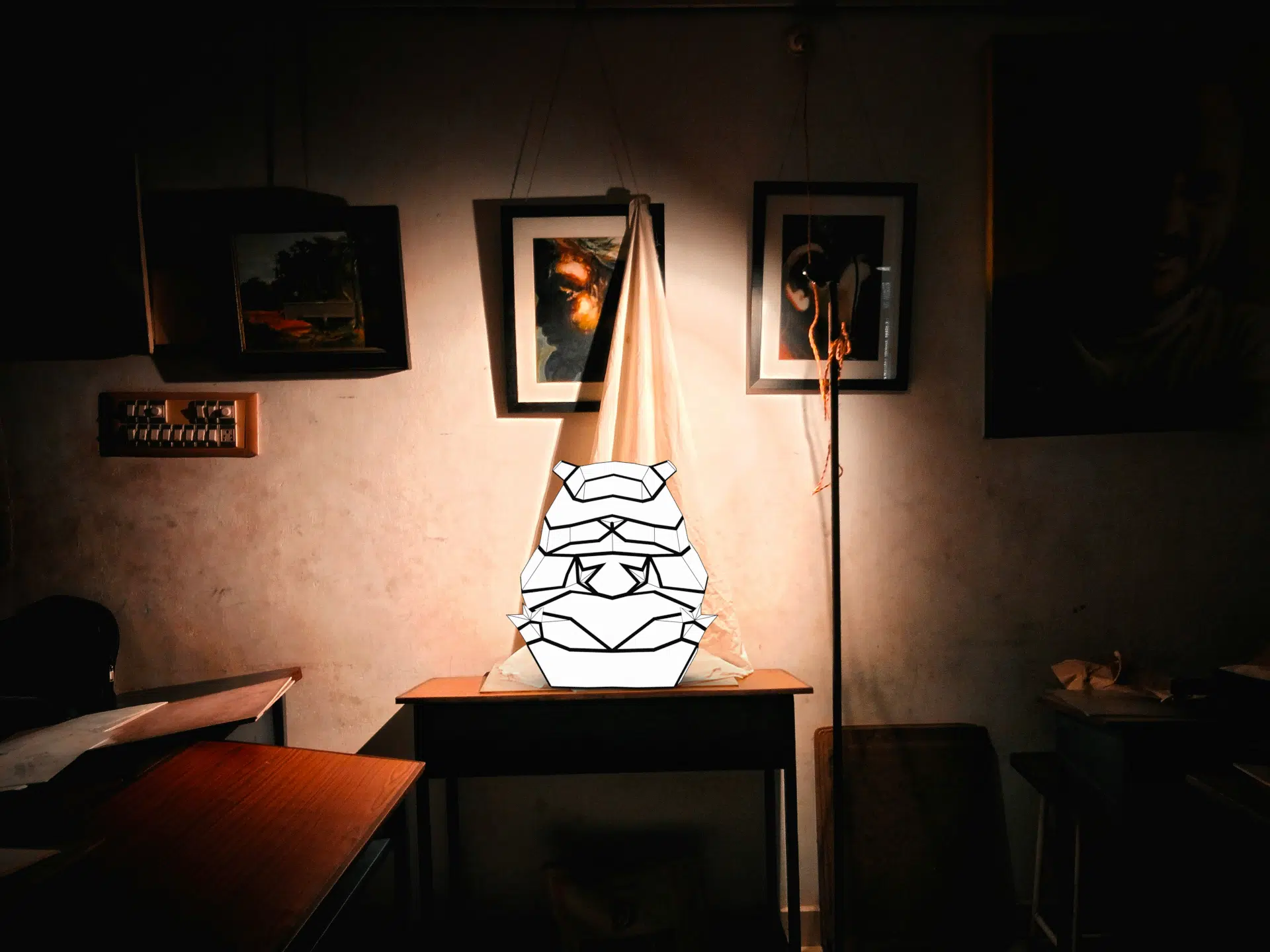 Veilleuse hamster en papercraft 3D, vue 4