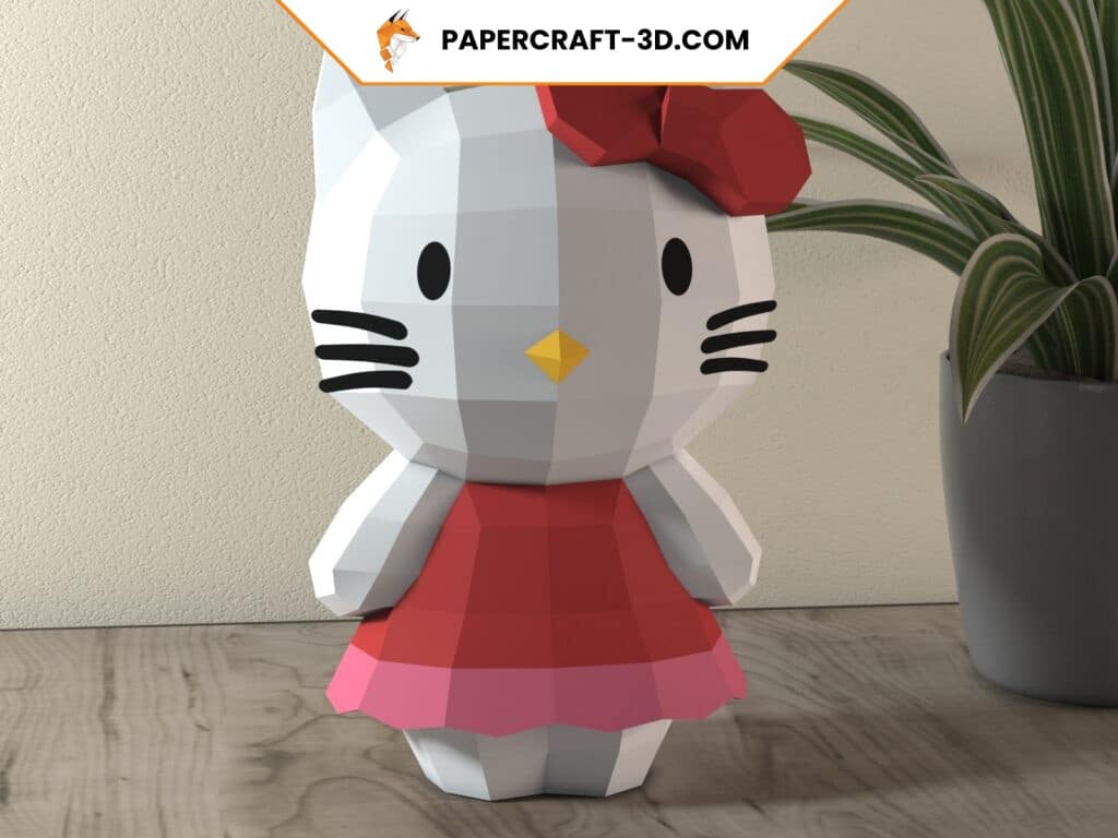 Hello Kitty en papercraft 3D Hello Kitty en papercraft 3D