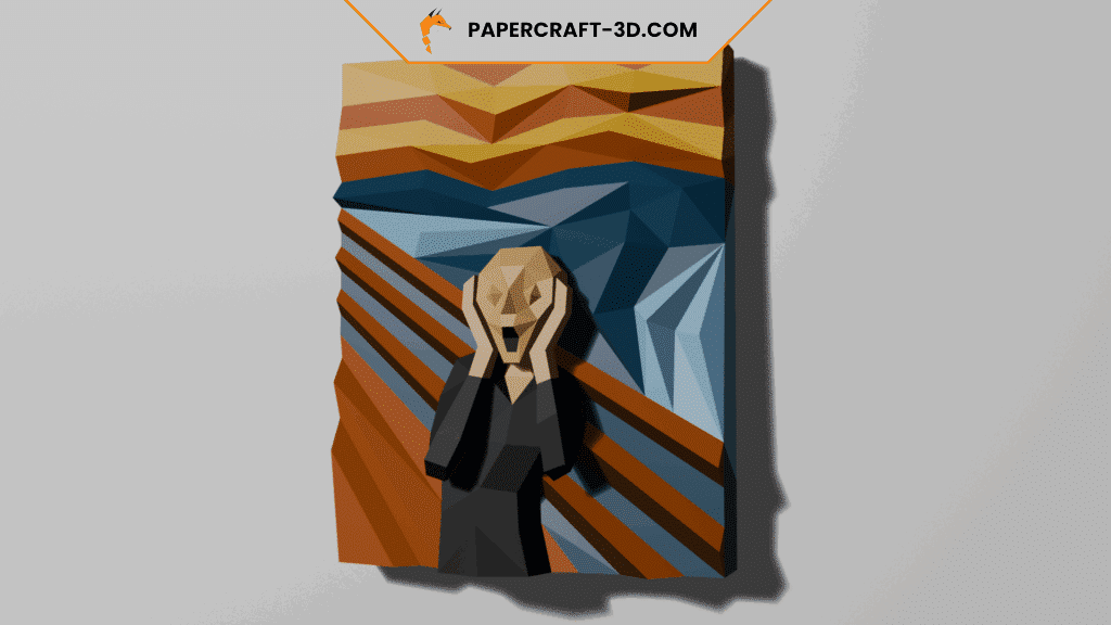 Papercraft de O Grito em origami 3D