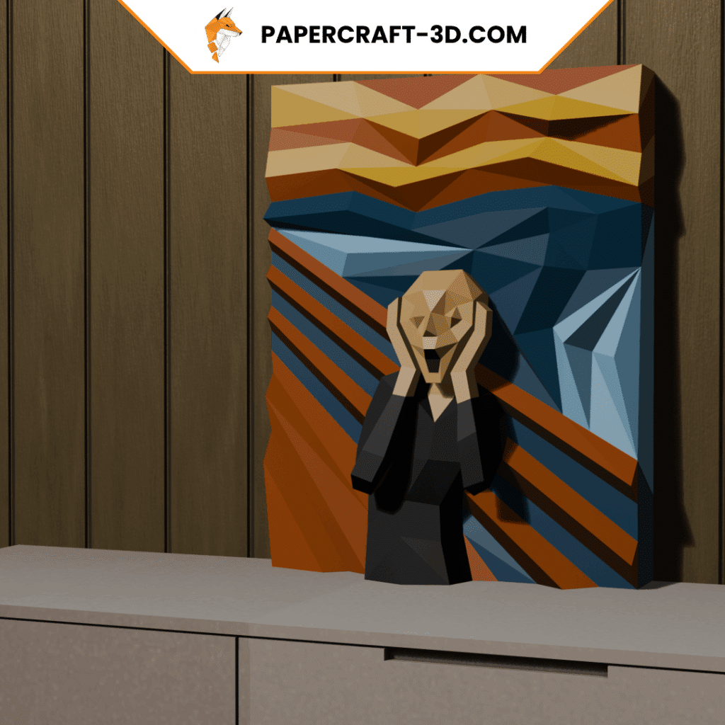 The scream – Tableau papercraft 3D inspiré de Munch
