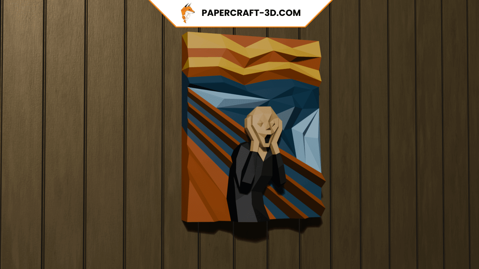 The Scream papercraft 3D – Tableau mural en papier à assembler