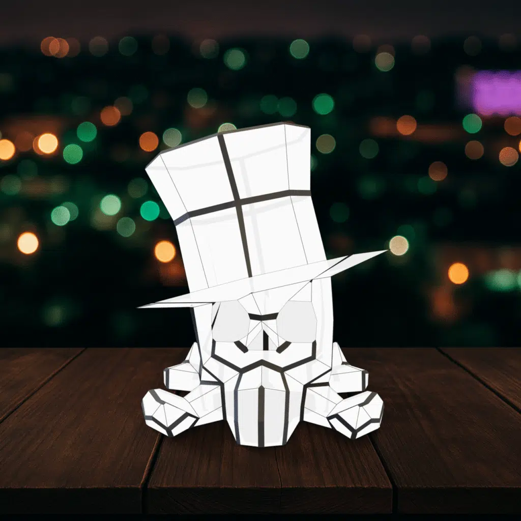 Veilleuse crâne en papercraft 3D