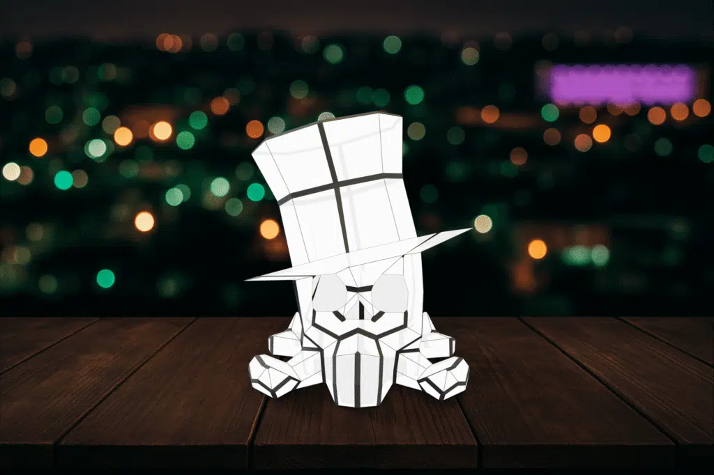 Luce notturna teschio in papercraft 3D