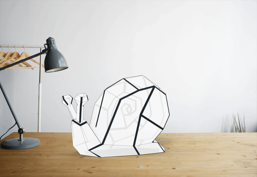 Veilleuse escargot en papercraft 3D