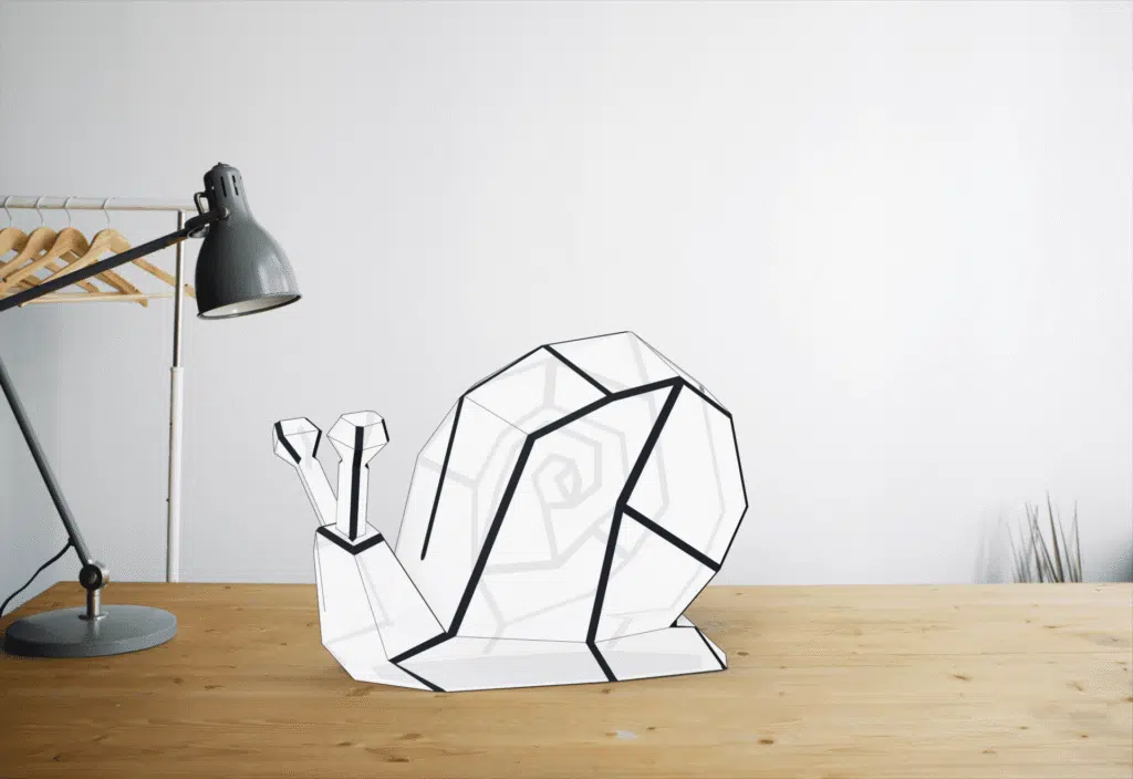 Luce notturna a forma di lumaca in papercraft 3D