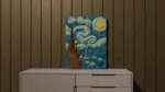 De sterrennacht - 3D papercraft schilderij geïnspireerd op Van Gogh, weergave 4