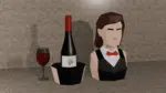 Houdert voor flessen - Retro serveerster in 3D-papercraft, weergave 4