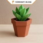Papercraft geometric pot in origami