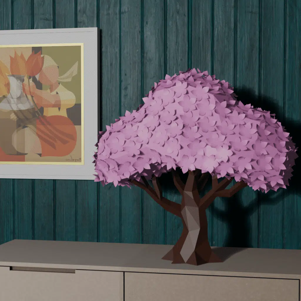 Arbre Sakura en papercraft 3D