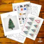Papercraft árvore de Natal decorada em origami