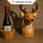 Porte-bouteille cerf en papercraft 3D