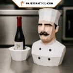Papercraft of chef in origami