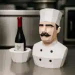Porte-bouteille Chef - Buste de cuisinier en papercraft 3D