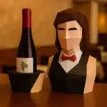Houdert voor flessen - Retro serveerster in 3D-papercraft, 3D-model