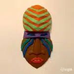 Papercraft Afrikaans masker in 3D-origami, weergave 4