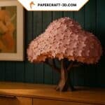 Papercraft cherry blossom tree in origami 3D