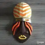 Papercraft Afrikaans masker in 3D-origami, weergave 3