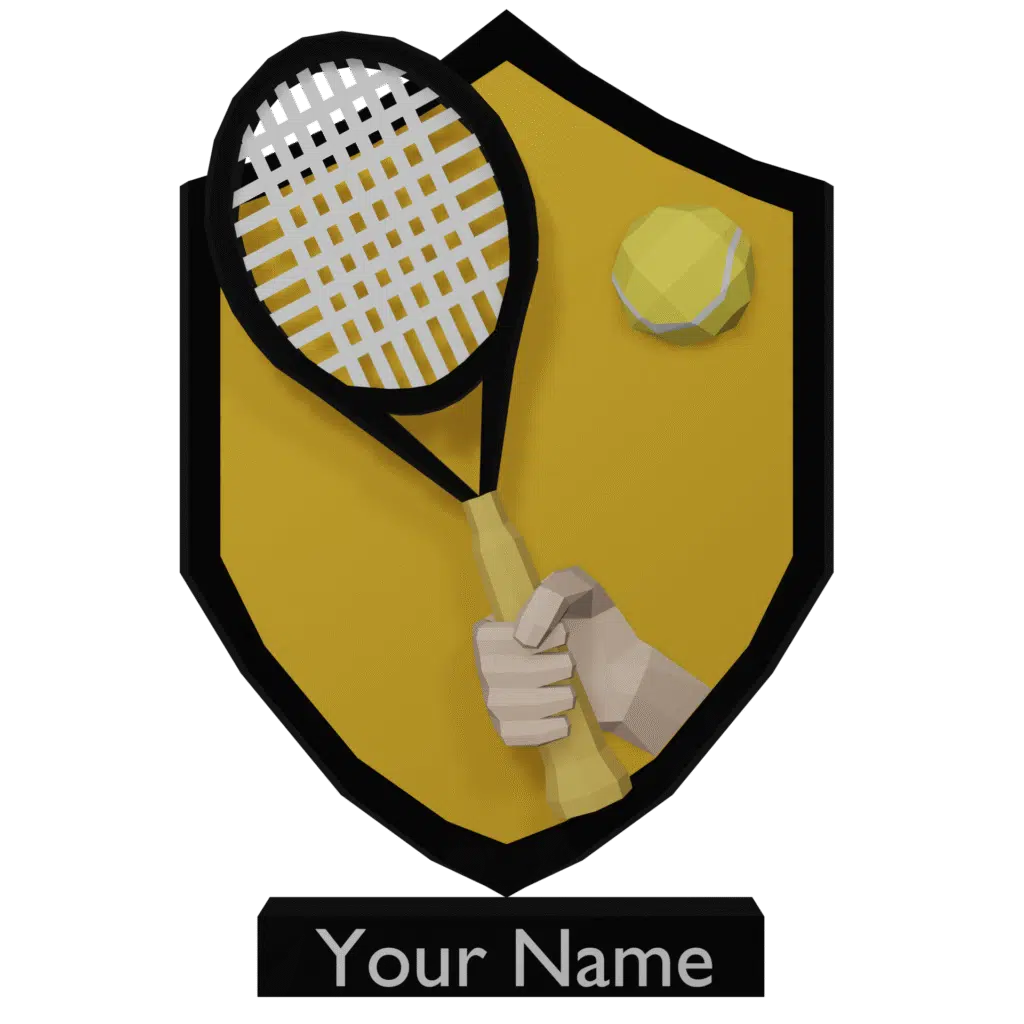 Troféetennis in papercraft 3D, weergave 4