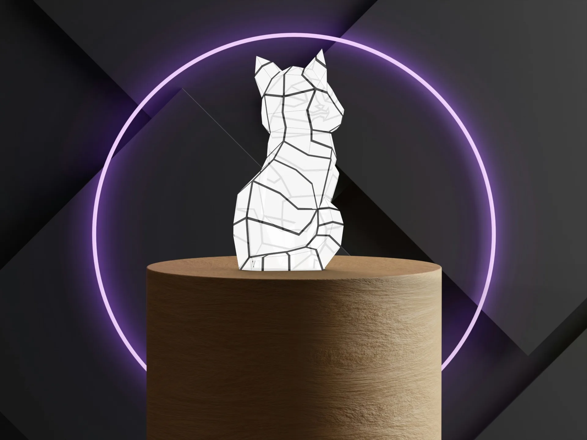 Knuffelige papieren lamp in 3D-papercraft, weergave 2