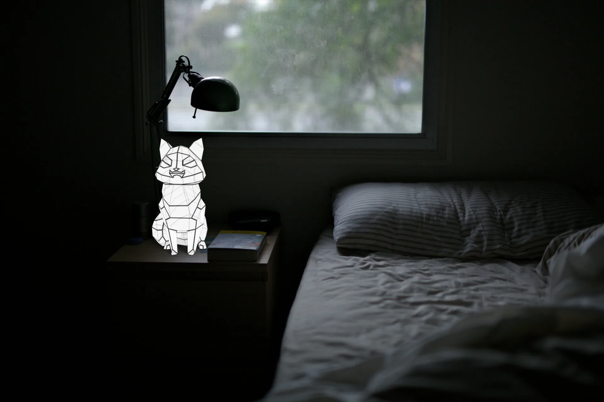 Veilleuse chat mignon en papercraft 3D