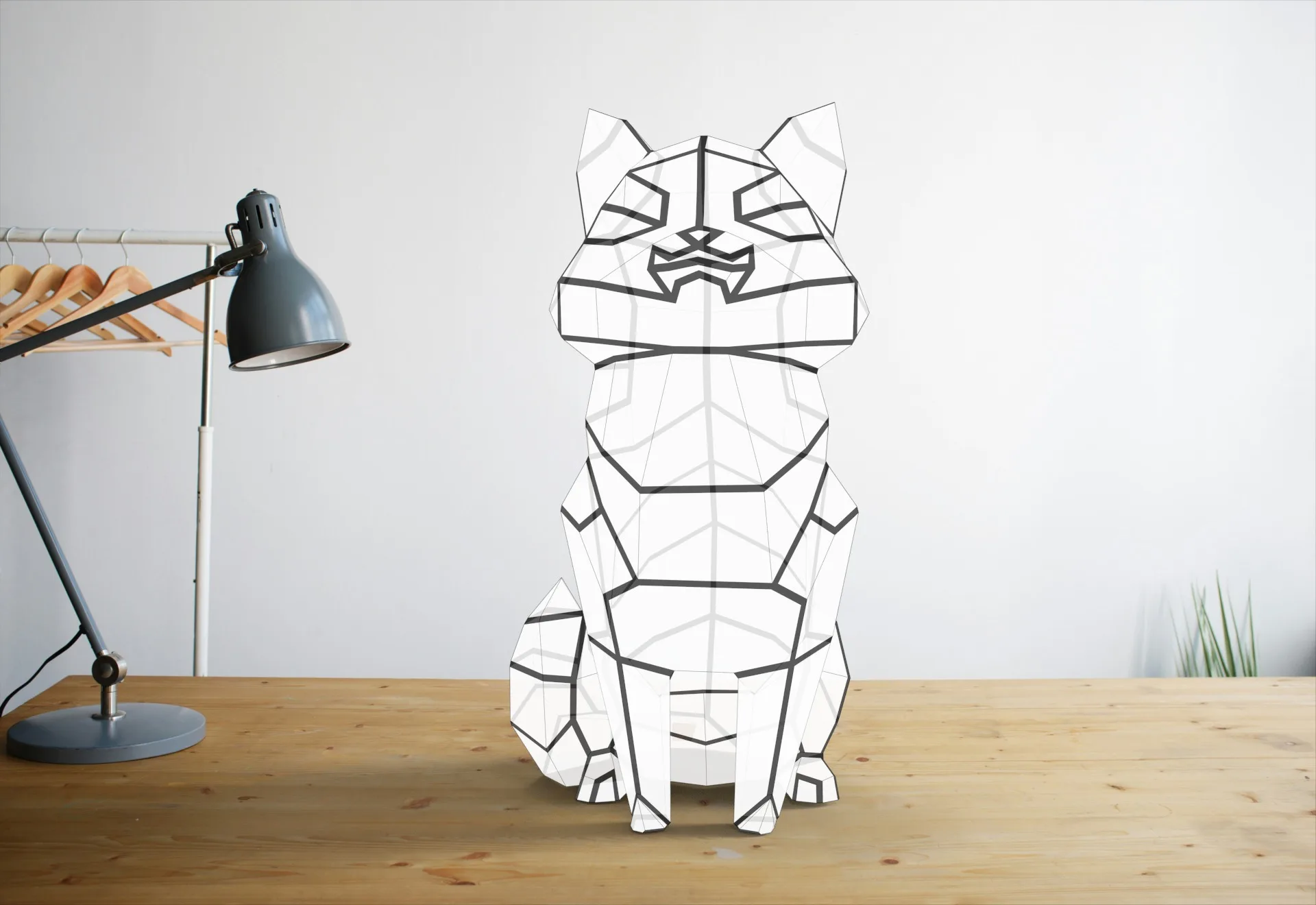 Veilleuse chat mignon en papercraft 3D, weergave 5