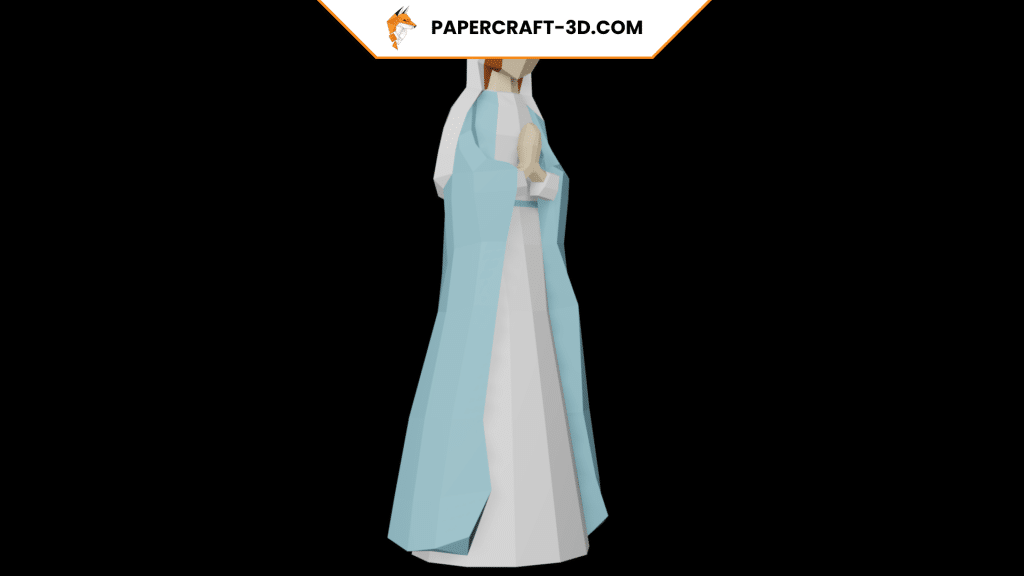 Papercraft of Virgin Mary in origami 3D