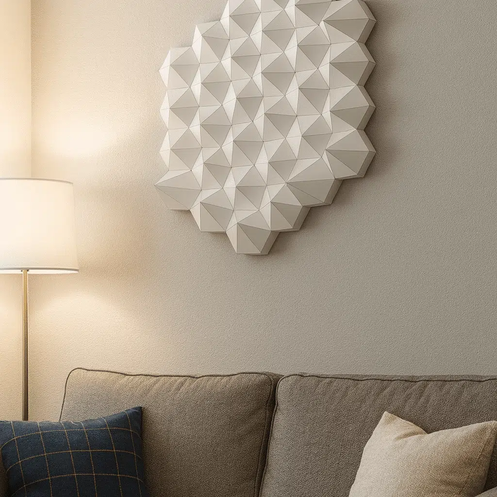 Decoração mural redonda em papercraft 3D