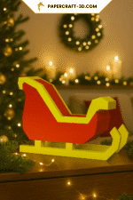 Traineau de Noël en Papercraft 3D