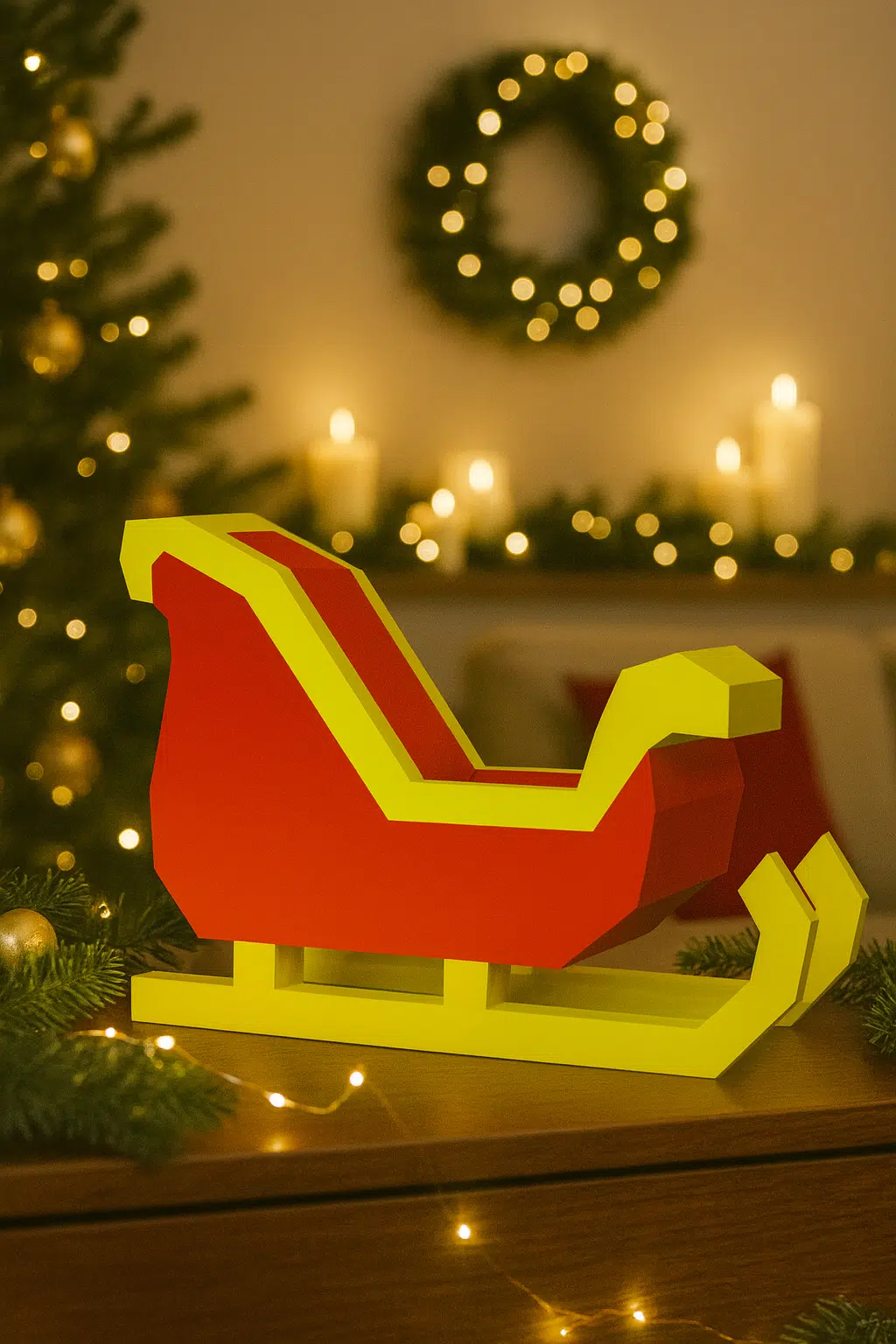 Traineau de Noël en Papercraft 3D Traineau de Noël en Papercraft 3D