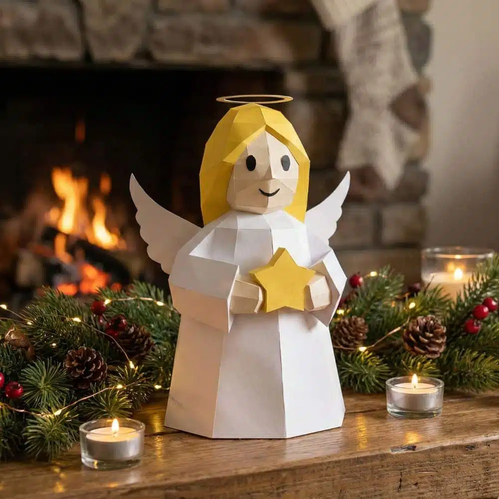 Ángel de Navidad papercraft 3D