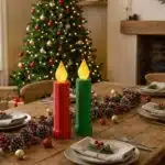 Bougie de Noël rouge et verte en Papercraft 3D