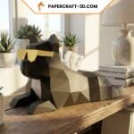 Chien bulddog boite de mouchoir papercraft 3D