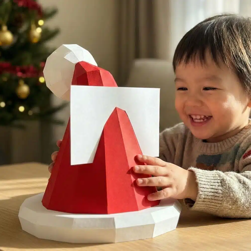 Chapeau du père Noël en Papercraft 3D