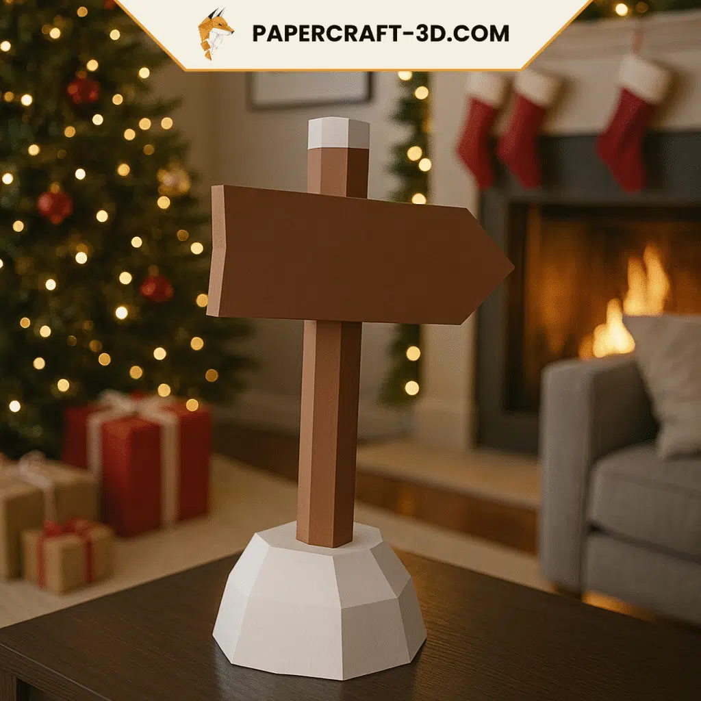 Panneau de direction "Pôle Nord" en Papercraft 3D Panneau de direction "Pôle Nord" en Papercraft 3D