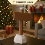 Señal direccional "Polo Norte" de papel 3D