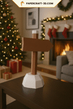 Señal direccional "Polo Norte" de papel 3D