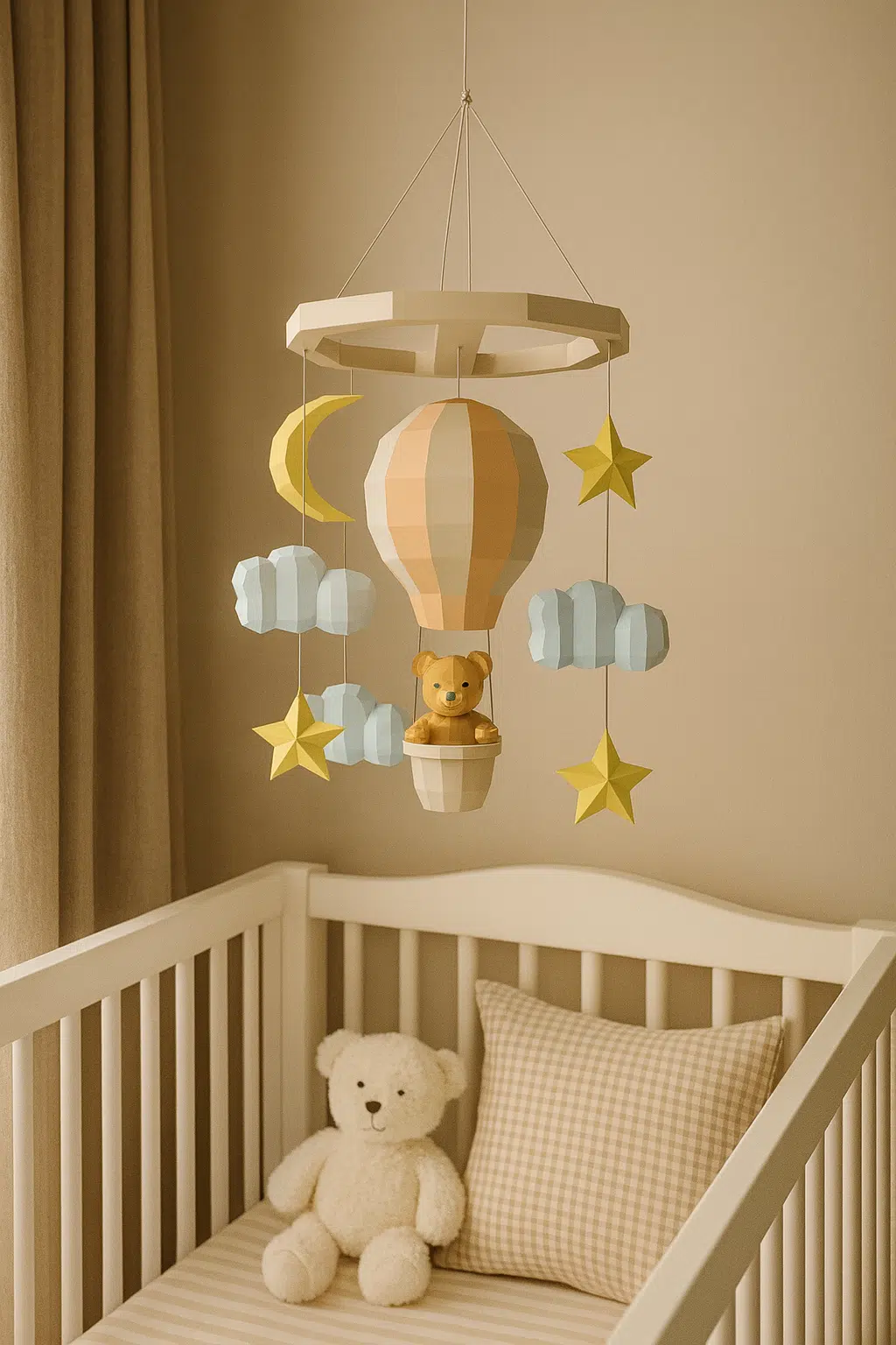 Mobile pour bébé ourson en papercraft 3D Mobile pour bébé ourson en papercraft 3D