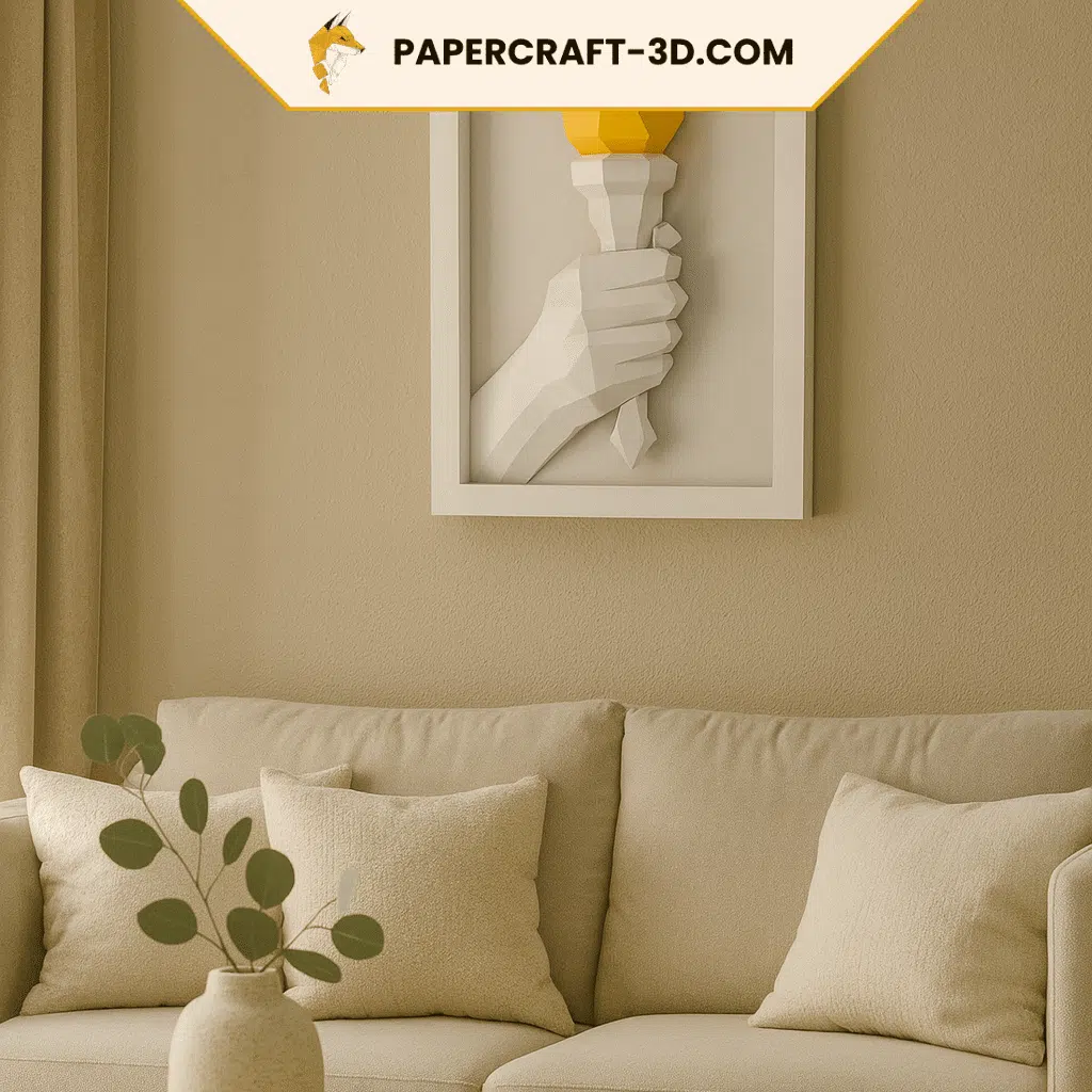 Tableau flamme olympique en papercraft 3D Tableau flamme olympique en papercraft 3D