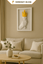 Tableau flamme olympique en papercraft 3D