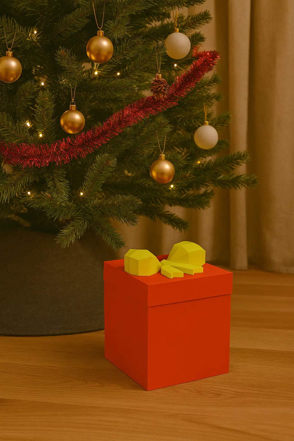 Cadeau de Noël en Papercraft 3D, vue 4