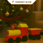 Petit train de Noël en Papercraft 3d