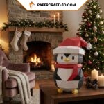 Pingouin de Noël papercraft 3D