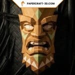 African totem mask, brown color