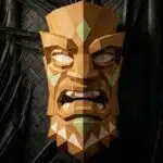 Masque totem africain couleur marron, modèle 3D
