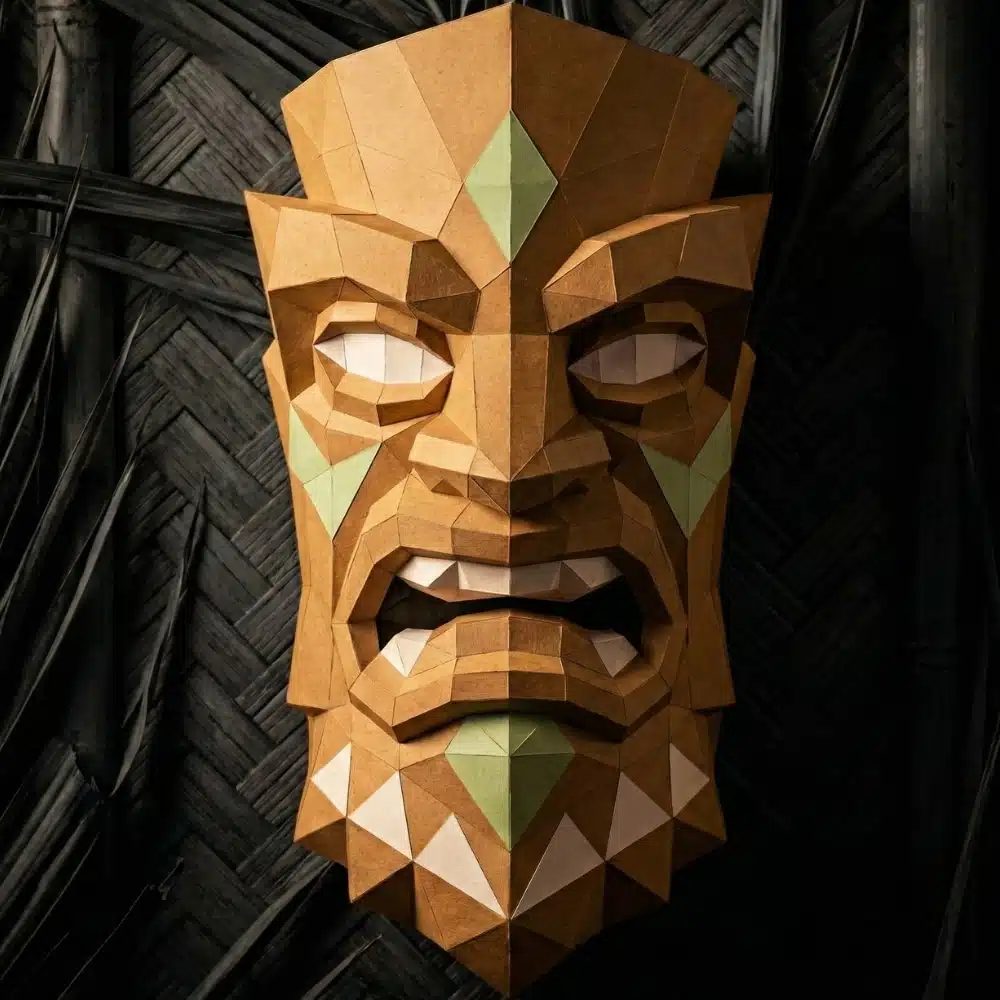 Máscara totem africana marrom
