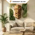 African totem mask, brown color