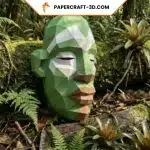 Grüne afrikanische 3D-Papiermaske